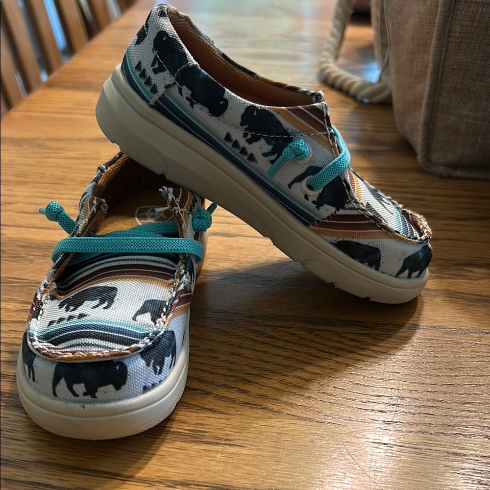 Kids Animal Print Shoes with Teal Accents